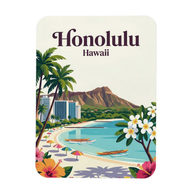 Honolulu USA Magnet (Vertical)