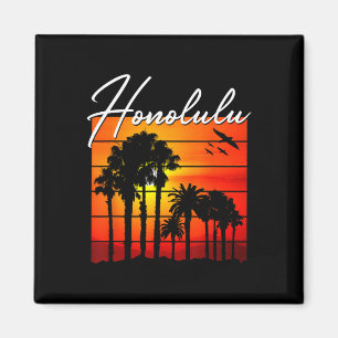 Honolulu Vacation Souvenir Hawaii Summer Sunset Pa Magnet