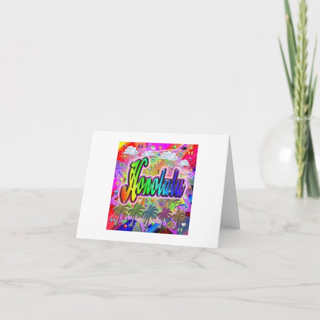 Honolulu Vista Express Greeting Card (Front)