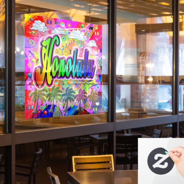 Honolulu Vista Express Window Cling (Restaurant Window)