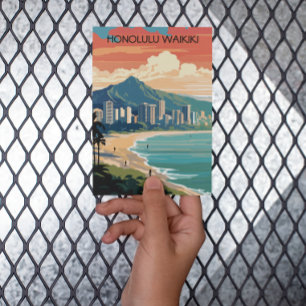 Honolulu Waikiki Beach Hawaii Panorama View Beach Postcard