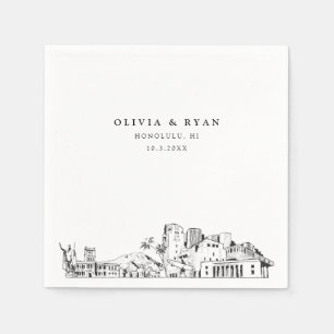 Honolulu Wedding Minimalist Paper  Napkin