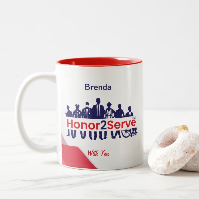 Honor2Serve Two-Tone Coffee Mug (With Donut)