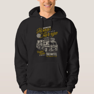 Honor and Courage Firefighter Fire Dept Fire Truck Hoodie