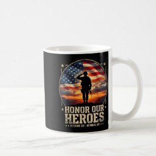 Honor Heroes Patriotic American Flag Memorial Day Coffee Mug