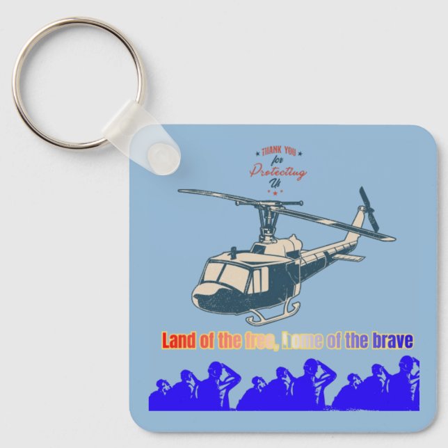Honor in every thread light blue key ring (Front)