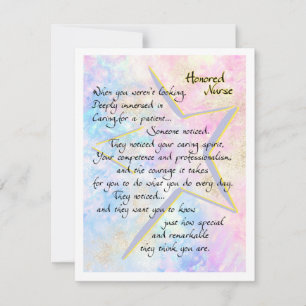 Honor Nurse Thank You Card