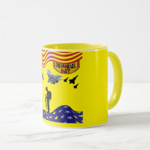 Honor on memorial day yellow mug