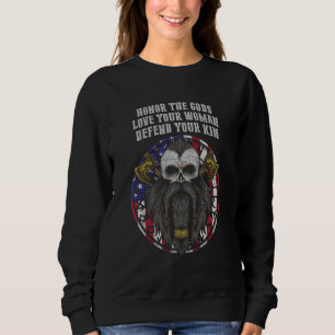 Honor The Gods Defend Your Kin Odin Norwegian Nors Sweatshirt
