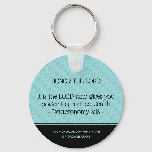 HONOR THE LORD Church Business Personalised Key Ring (Front)