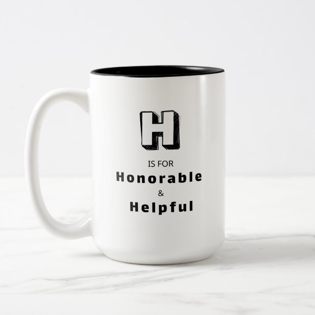 Honorable H - Personalised Luxury Praise Mug (Left)
