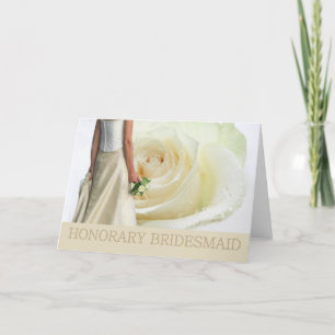 Honorary Bridesmaid request white rose Invitation
