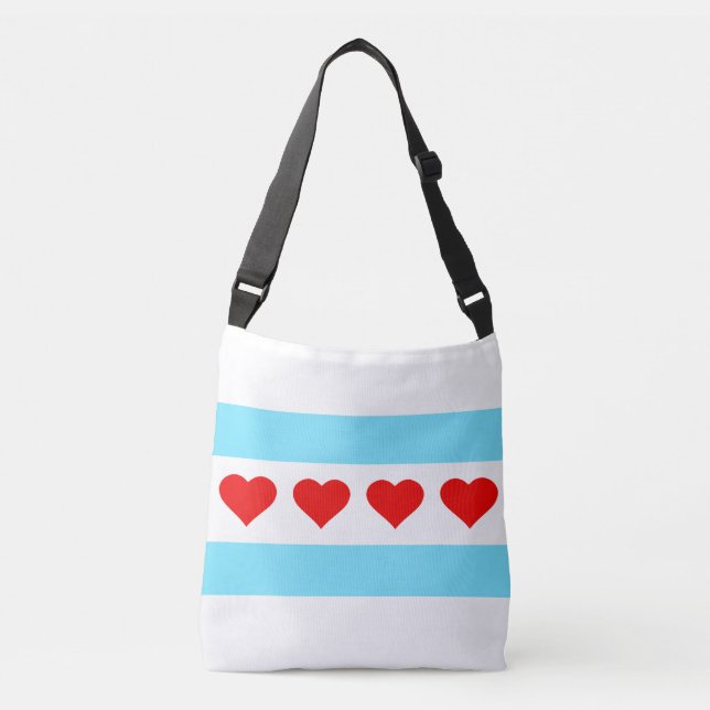 Honorary Chicago Heart Flag Crossbody Bag (Front)