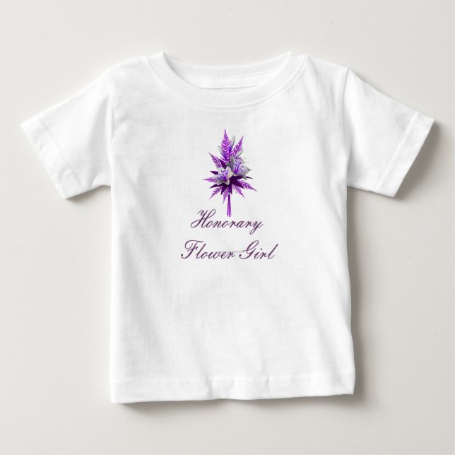 "Honorary Flower Girl" Purple Lily Bouquet (a) Baby T-Shirt (Front)
