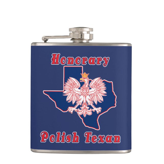 Honorary Polish Texan Hip Flask (Front)