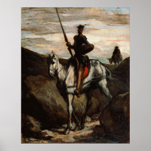Honore Daumier - Don Quixote in the Mountains Poster