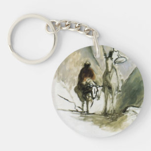 Honore Daumier- Don Quixote, Sancho Pansa Key Ring