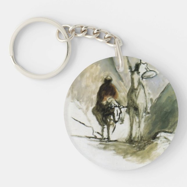 Honore Daumier- Don Quixote, Sancho Pansa Key Ring (Front)
