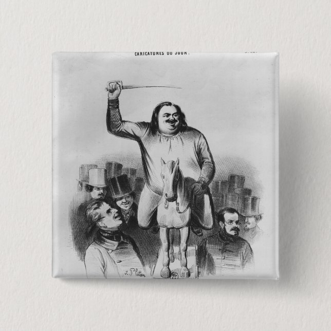 Honore de Balzac 15 Cm Square Badge (Front)