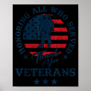 Honoring All Who Served Thank You Veterans Day Ame Poster