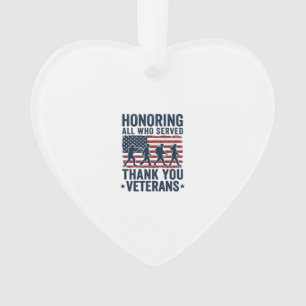 Honoring All Who Served Thank You Veterans Shirt_1 Ornament