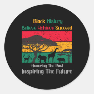Honoring Past Inspiring Future Black History Month Classic Round Sticker