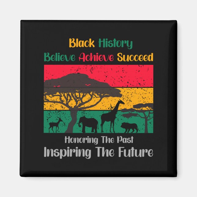 Honoring Past Inspiring Future Black History Month Magnet (Front)