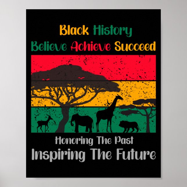 Honoring Past Inspiring Future Black History Month Poster (Front)