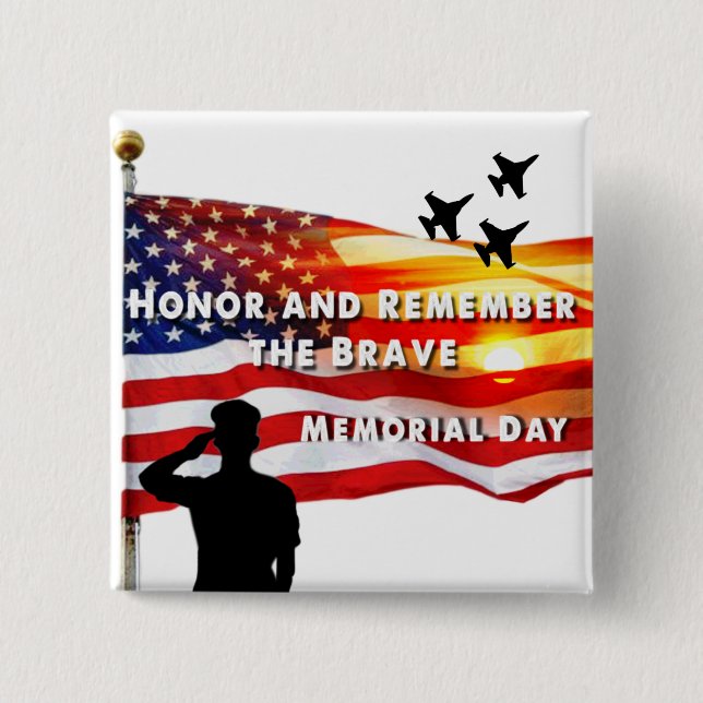 Honour and Remember the Brave 15 Cm Square Badge (Front)