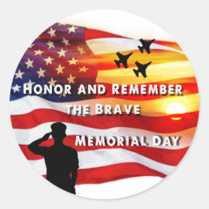 Honour and Remember the Brave Classic Round Sticke Sticker
