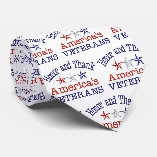 Honour and Thank American Veterans Neck Tie (Rolled)