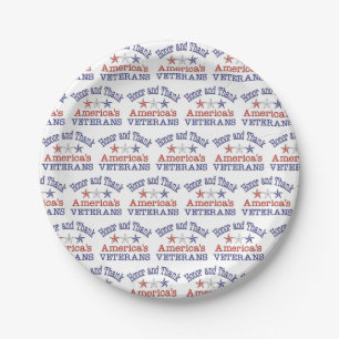 Honour and Thank American Veterans Paper Plates