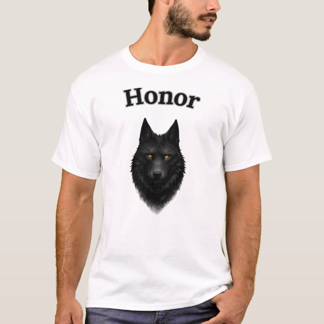 Honour Black Wolf Graphic T-Shirt (Front)