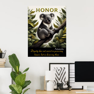 Honour Blossoms in Koala’s Peaceful Perch Poster