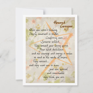 Honour Caregiver Thank You Card