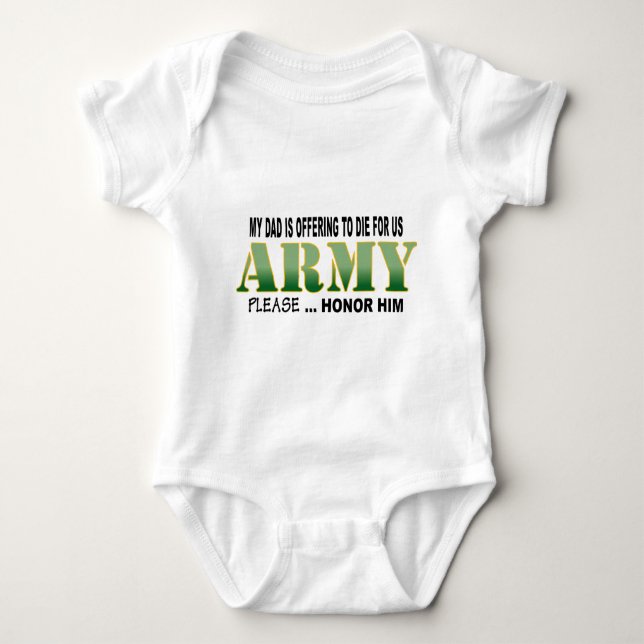 Honour Dad - Army Baby Bodysuit (Front)