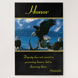 Honour eagles on the ocean shore standing jigsaw puzzle
