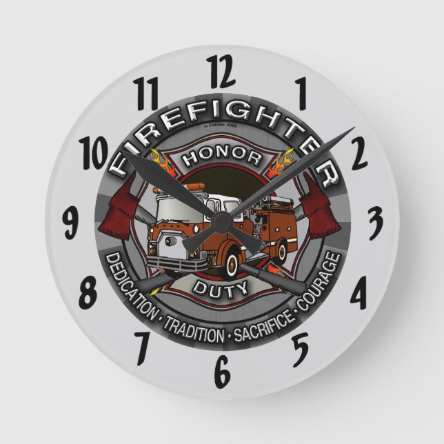 Honour Firefighter  clock  (Front)