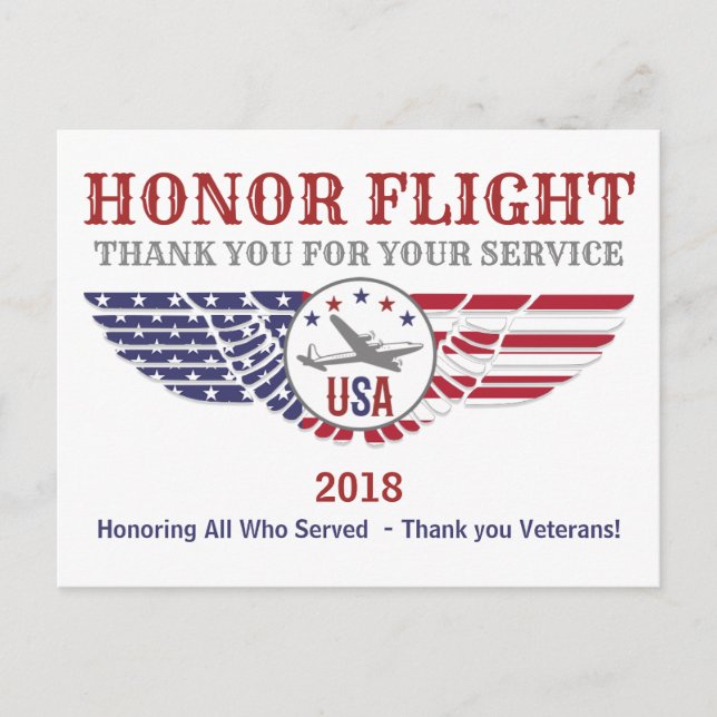 Honour Flight Thank You For Your Service Cards (Front)