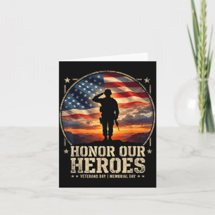 Honour Heroes Patriotic American Flag Memorial Day Card