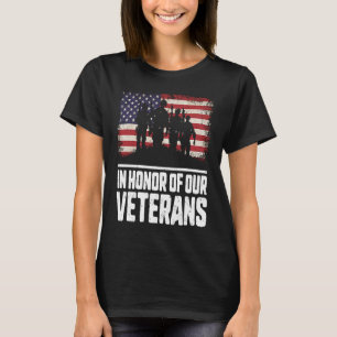 Honour Of Our Veterans Day Red Poppy Flower Americ T-Shirt