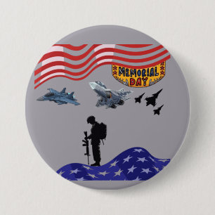 Honour on memorial day grey 7.5 cm round badge