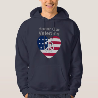Honour Our Veterans Cute T-Shirt with a peace sign Hoodie