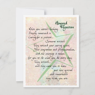 Honour Physician Thanks and Appreciation Card