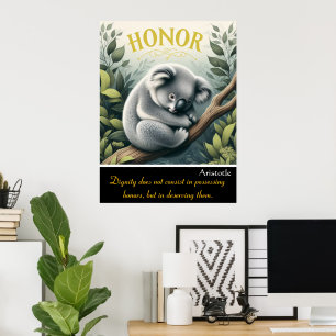 Honour Prevails Amid Koala’s Gentle Stillness Poster