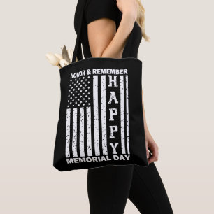 Honour Remember Happy Memorial Day Usa Flag Tote Bag