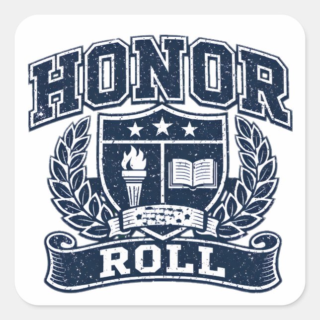 Honour Roll – Academic Excellence College Square Sticker (Front)