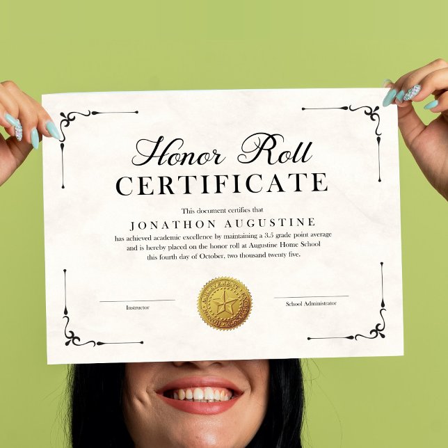 Honour Roll Certificate Poster (Creator Uploaded)