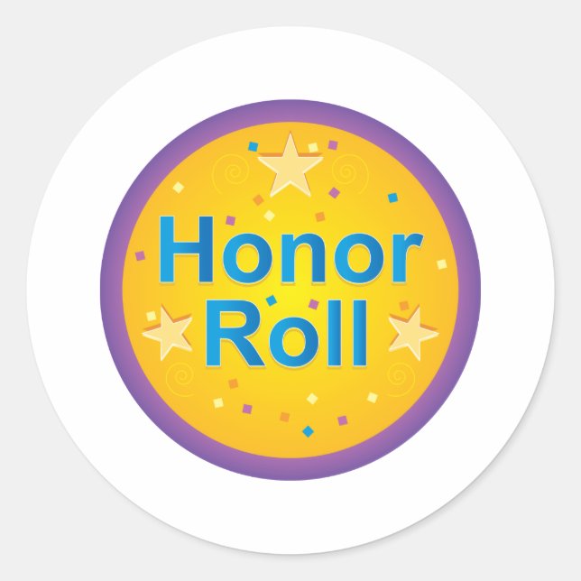 honour roll classic round sticker (Front)
