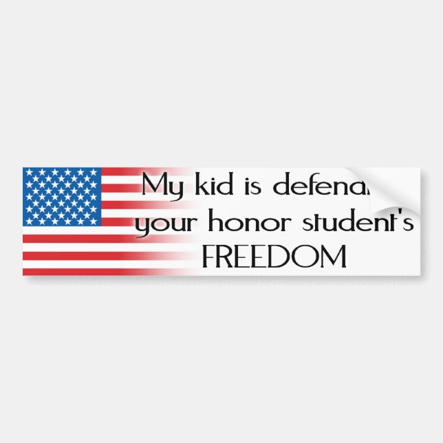 Honour Student Freedom Armed Forces Bumper Sticker (Front)